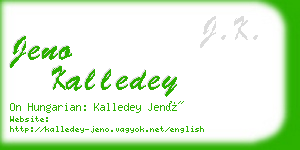 jeno kalledey business card